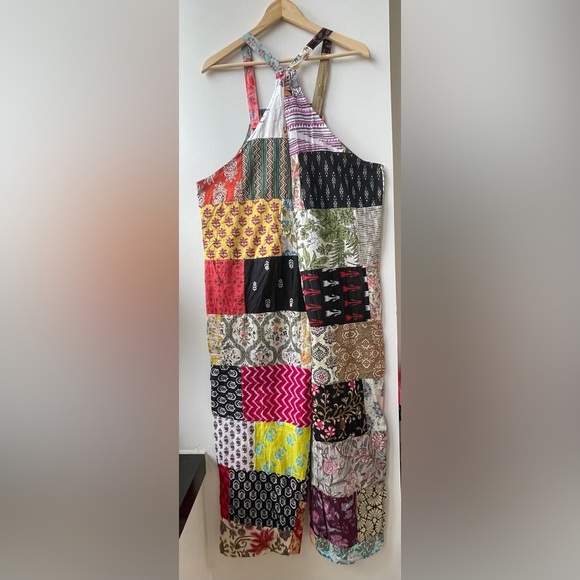 KATHMANDU IMPORTS COLORFUL BOHEMIAN PATCHWORK HAREM JUMPSUIT OVERALLS OS NEW - Picture 6 of 11